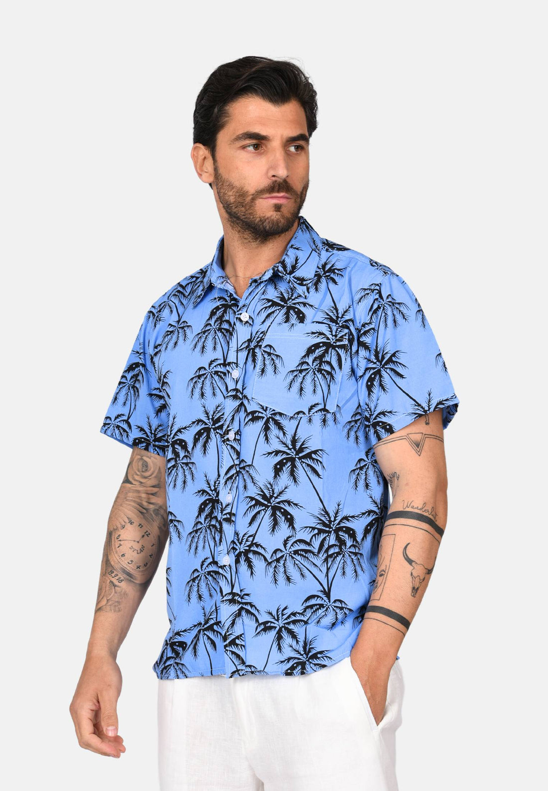 Camicia mezze maniche con palme