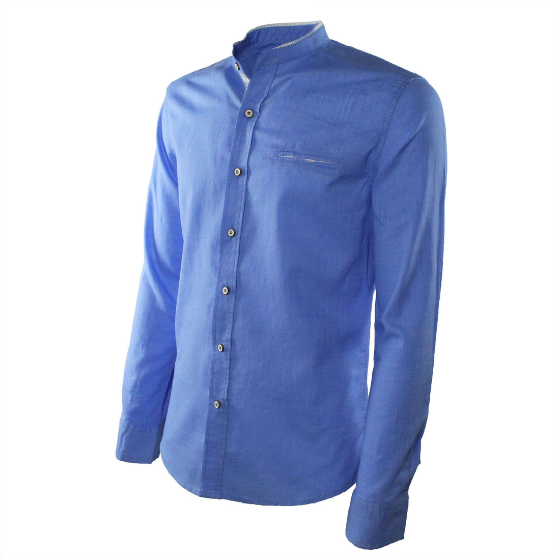 Chemise col mao avec poche 