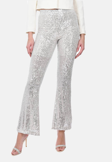 Pantalon évasé à sequins