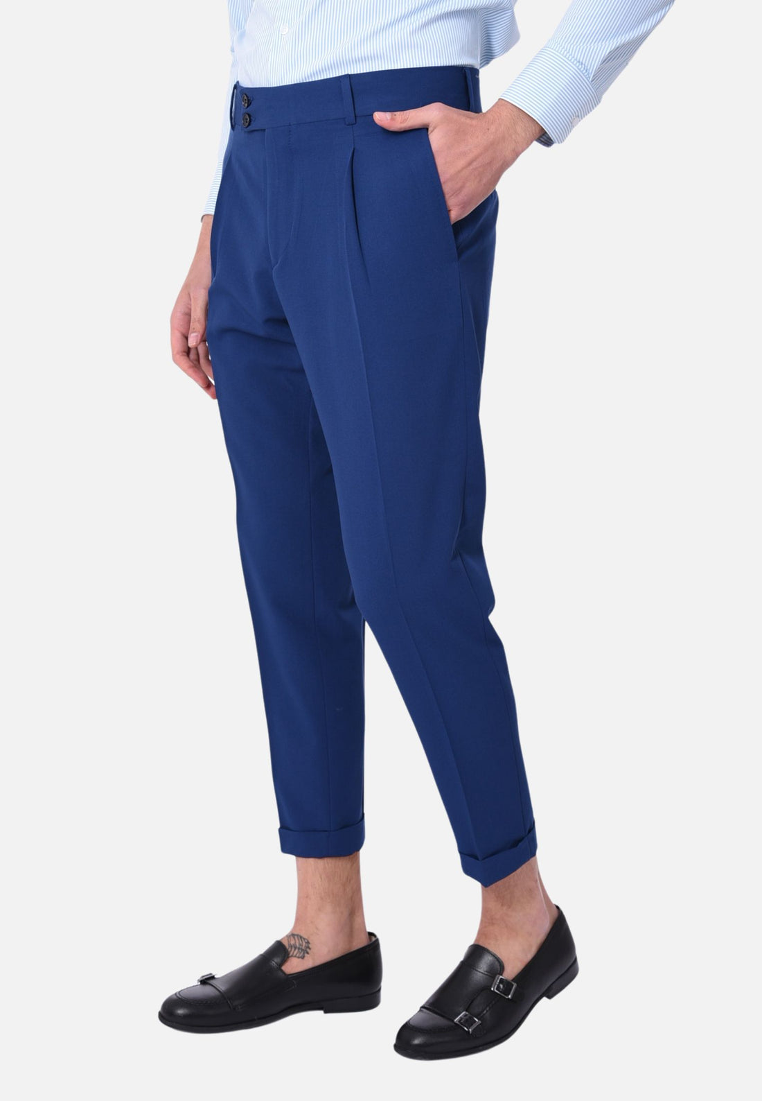 Pantalone vita alta con pinces