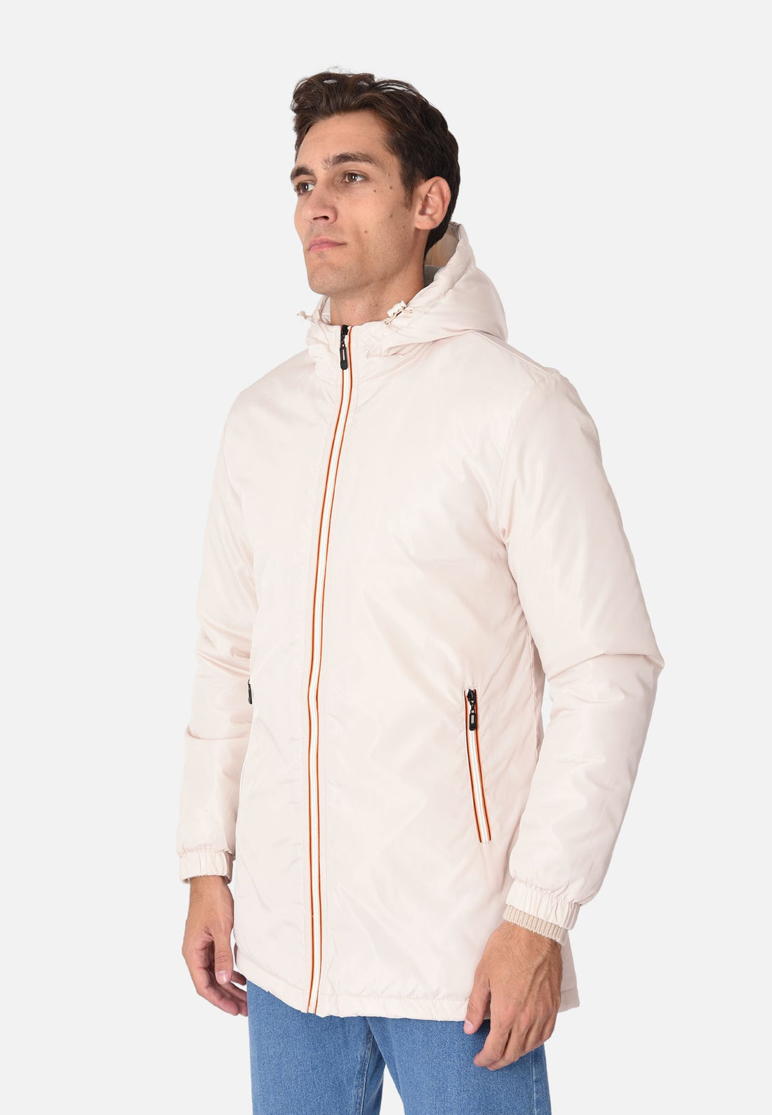 Parka con zip colorata