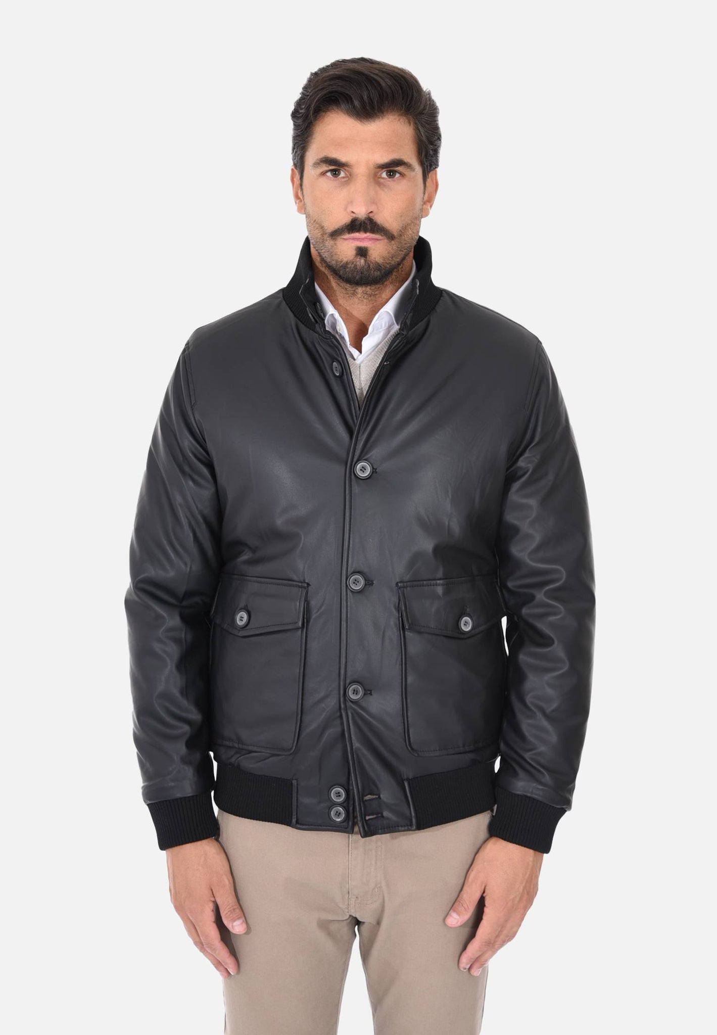 Veste en éco-cuir double face