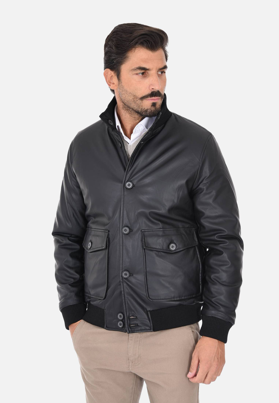 Veste en éco-cuir double face