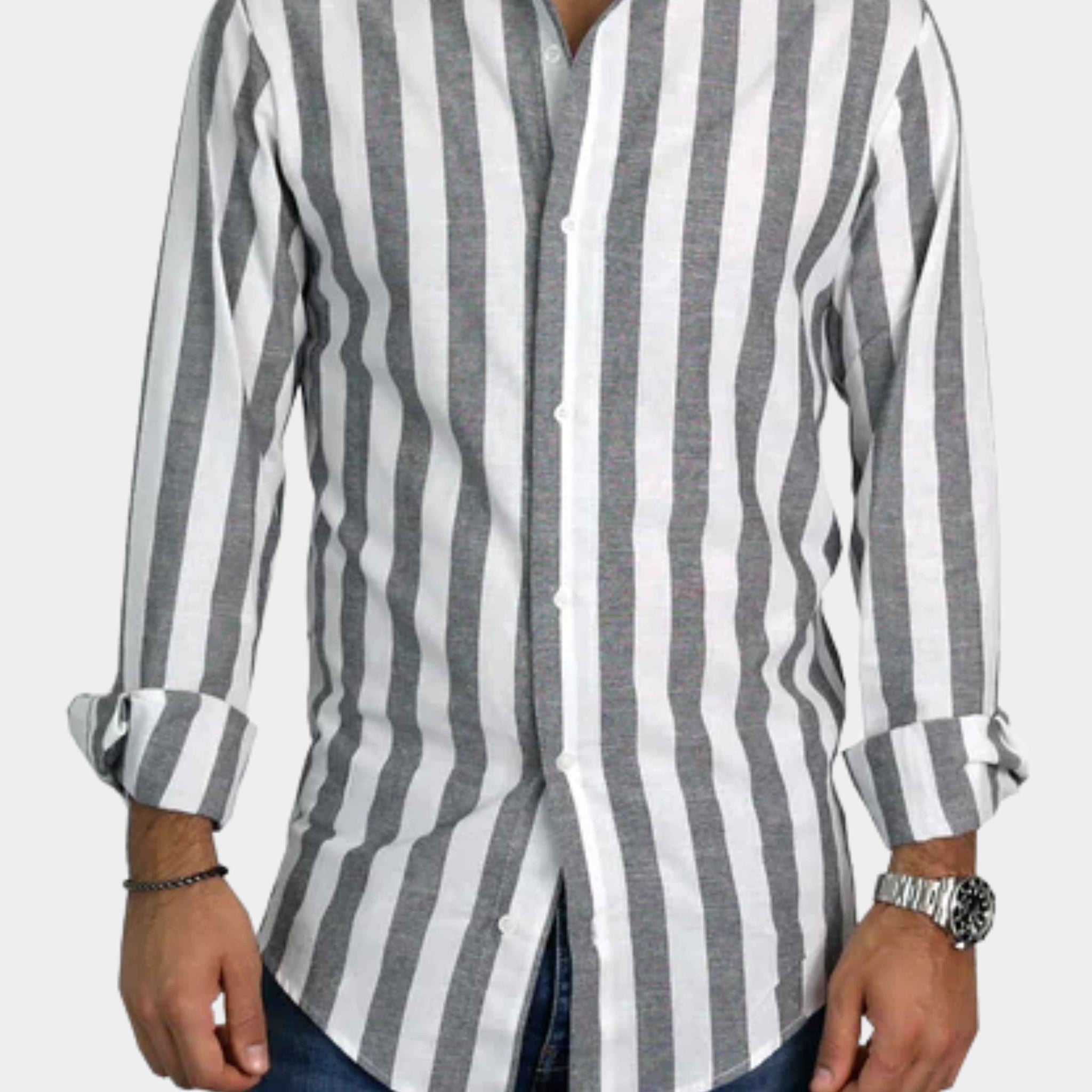 Camicia 100%lino a righe Made in Italy