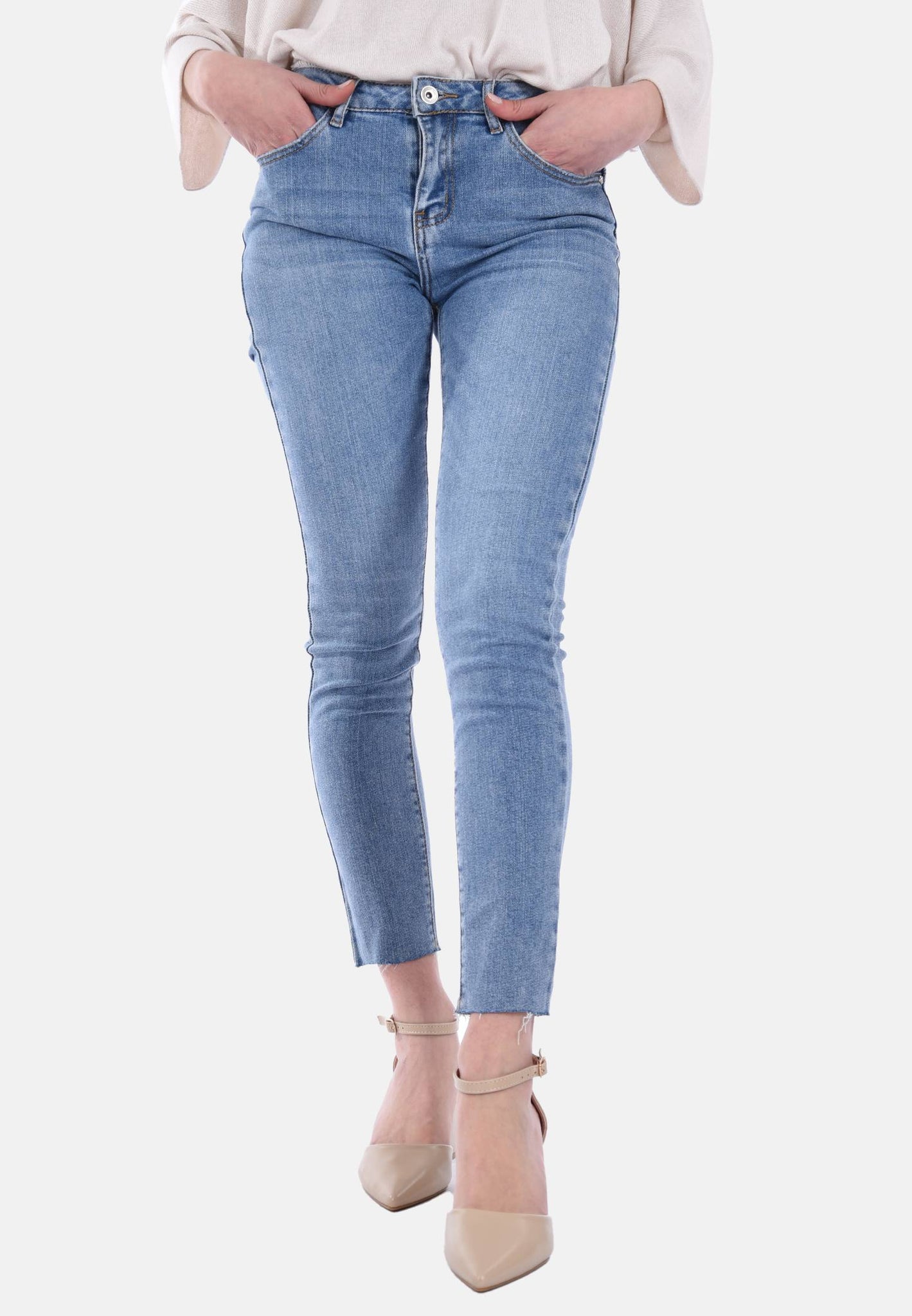 Jeans skinny con strass