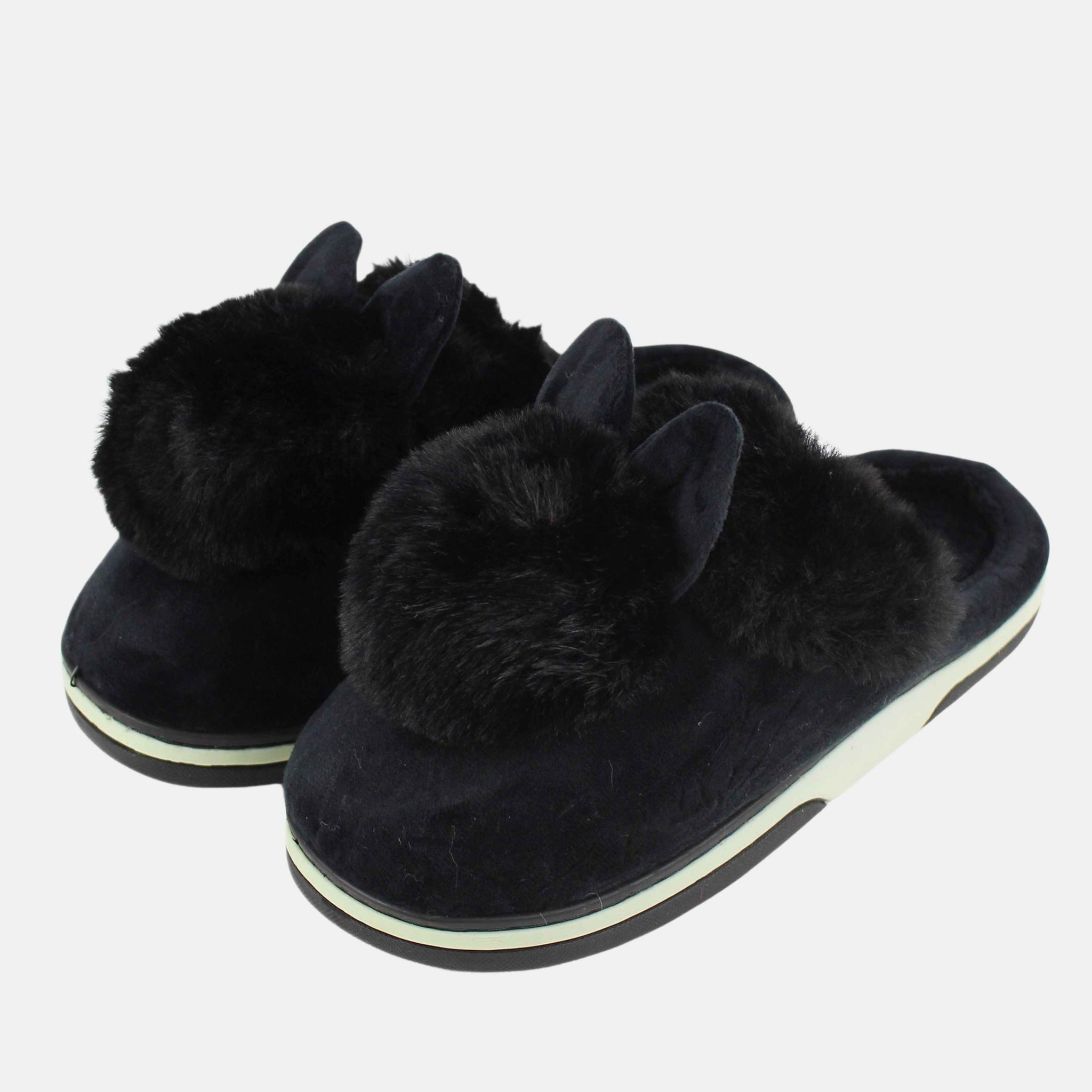 Chaussons lapin noir