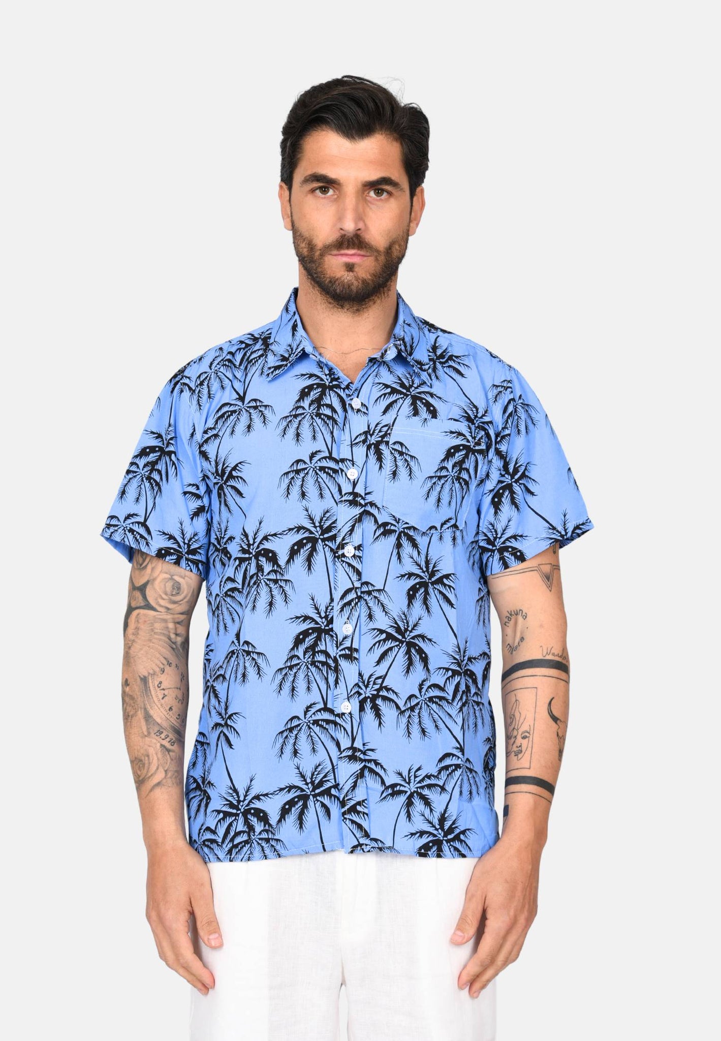 Camicia mezze maniche con palme