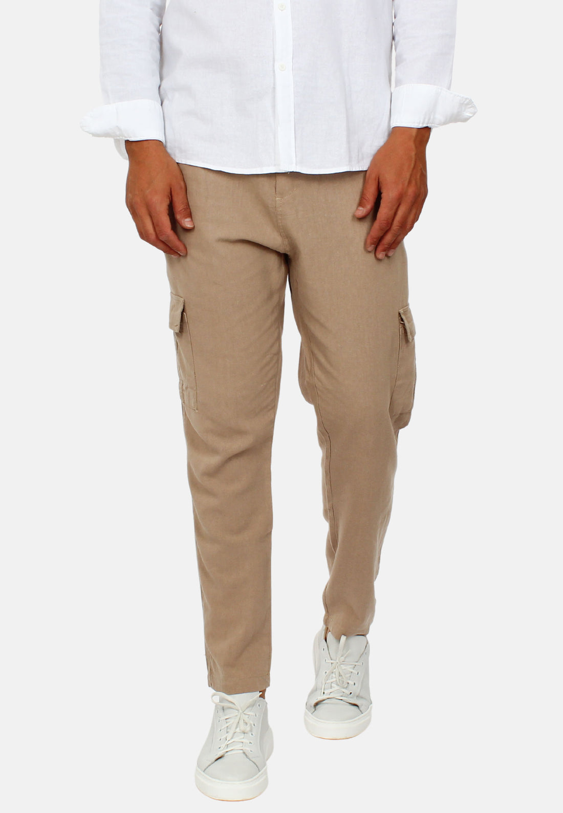 Pantalon cargo en lin