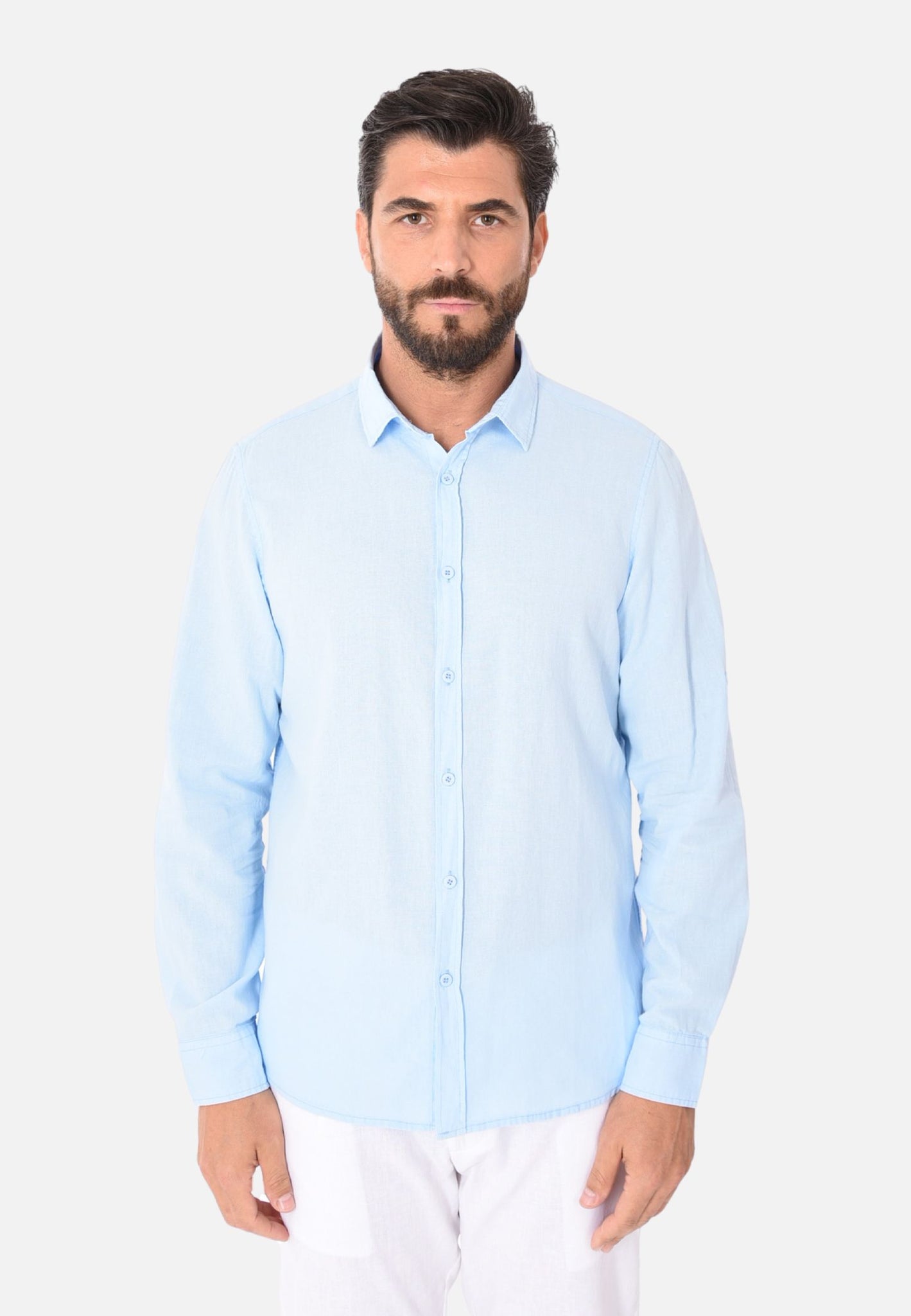 Chemise en lin col français