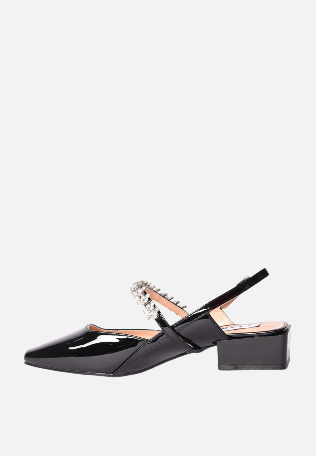 Slingback in vernice con strass