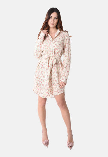 Robe chemise à fleurs