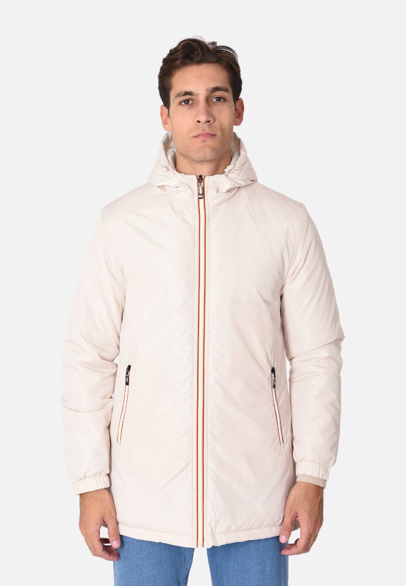 Parka con zip colorata