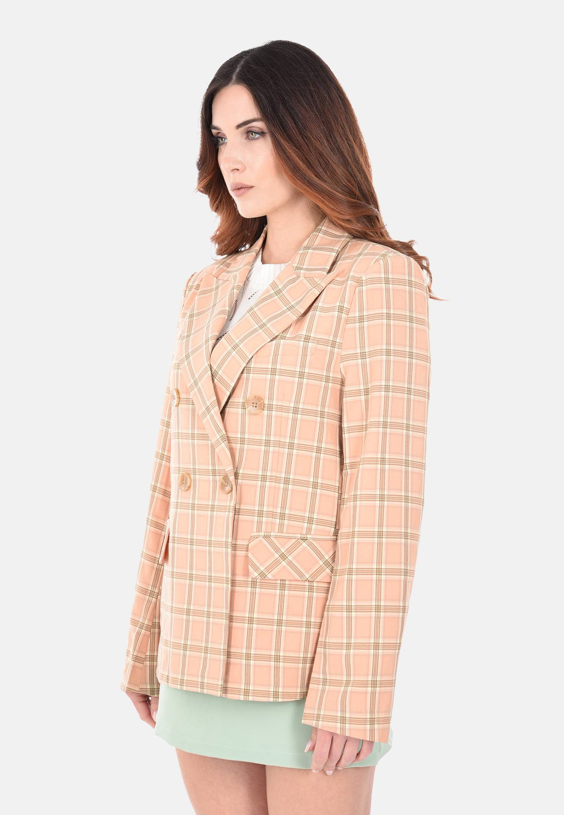 Veste tartan pêche à double boutonnage