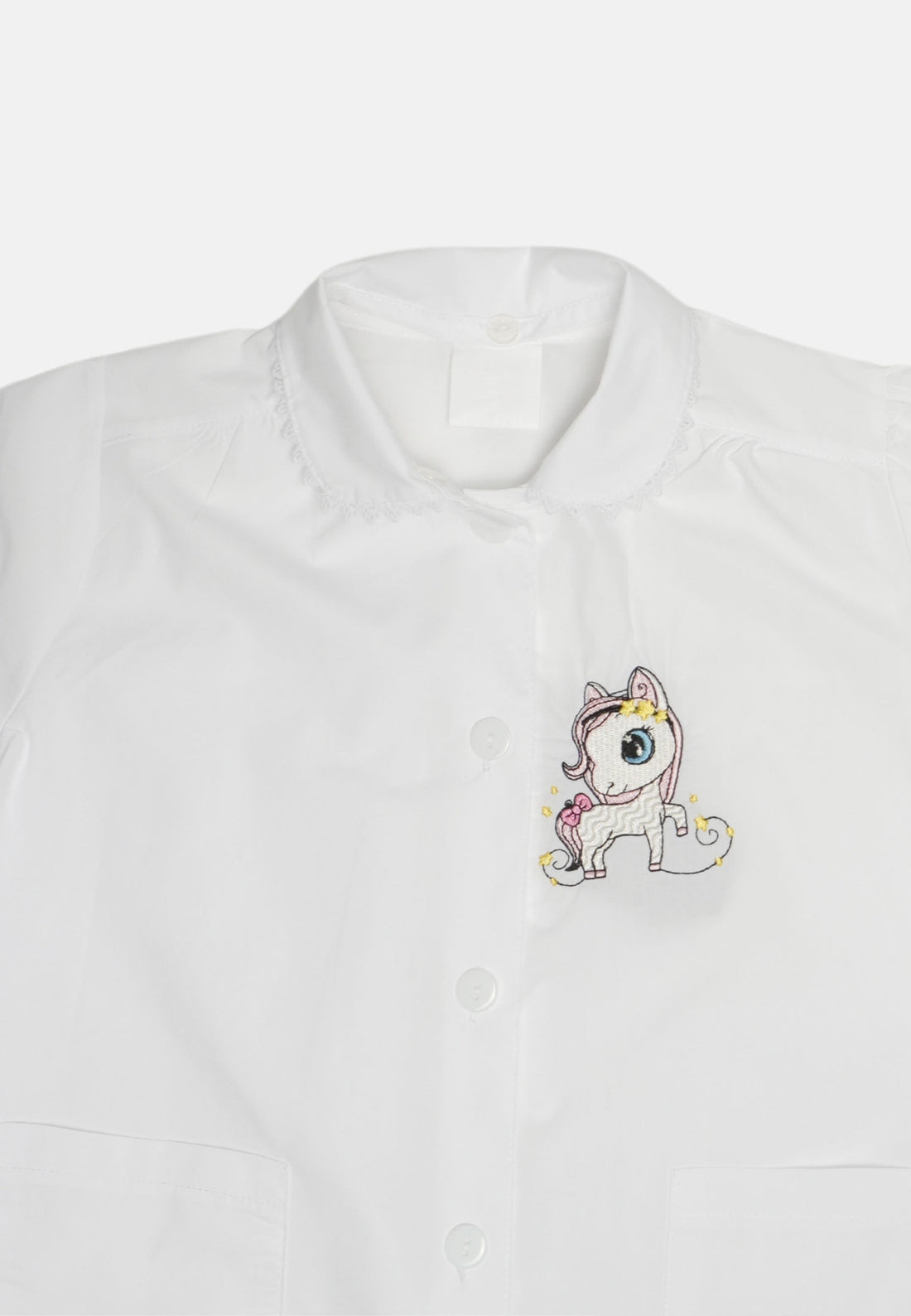 Grembiule bianco asilo pony Da 2 anni a 7 anni