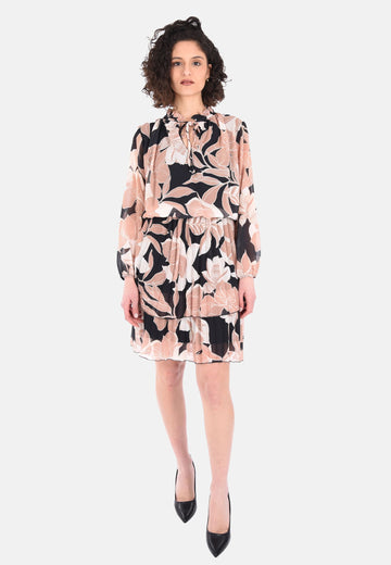 Robe plissée à fleurs