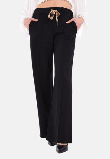 Pantalon Palazzo avec nœud en satin