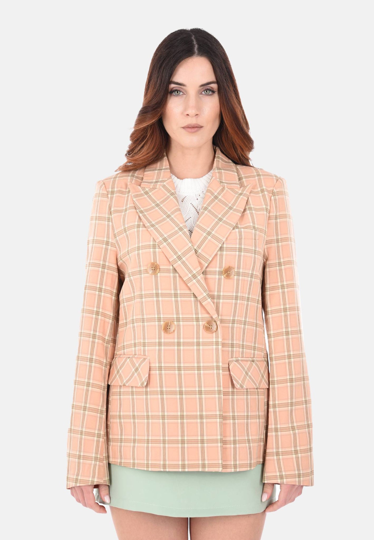 Veste tartan pêche à double boutonnage