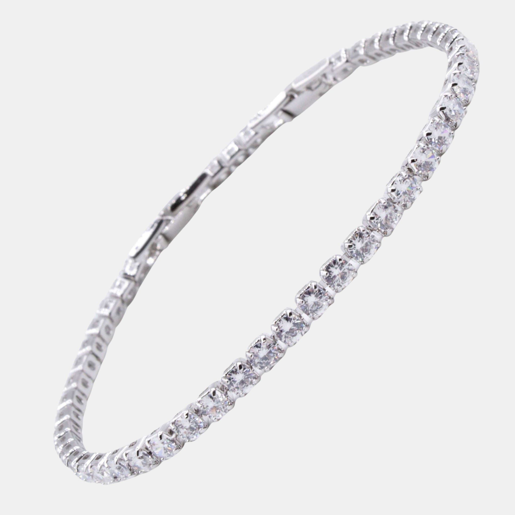 Bracelet tennis avec cristaux blancs 4 mm