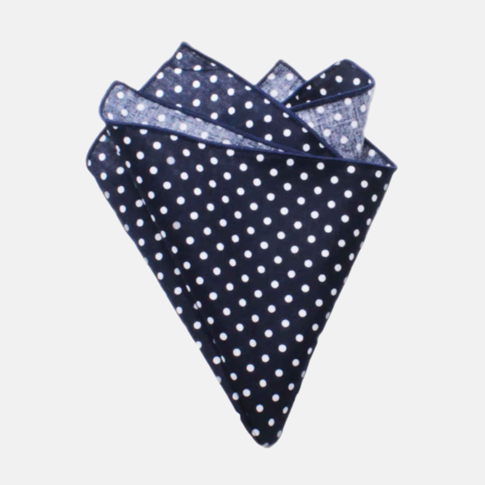 Pochette da taschino blu a pois piccoli grandi