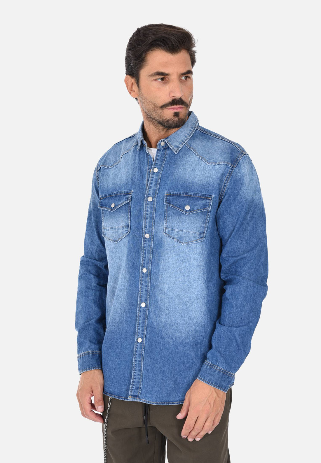 Camicia di jeans con sfumature