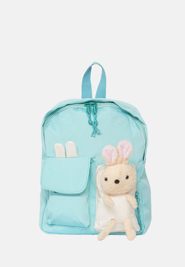 Sac à dos avec lapin en peluche 30x23x10