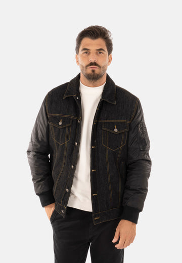 Veste en jean combinée