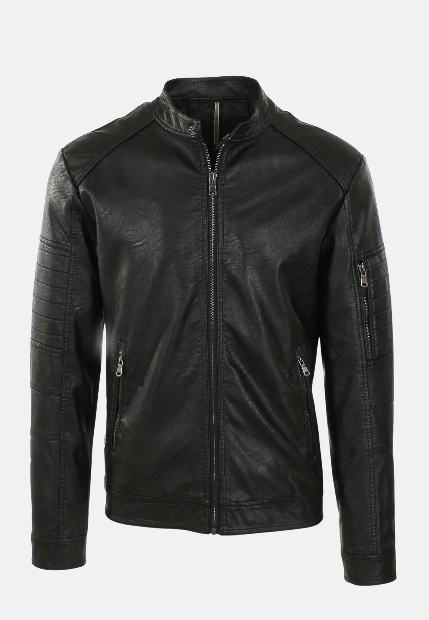 Giacca biker in eco pelle