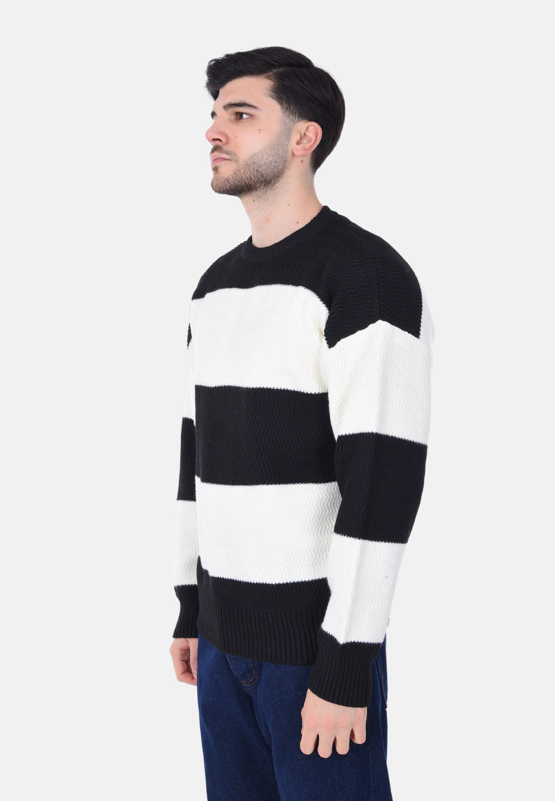 Pullover over bicolor