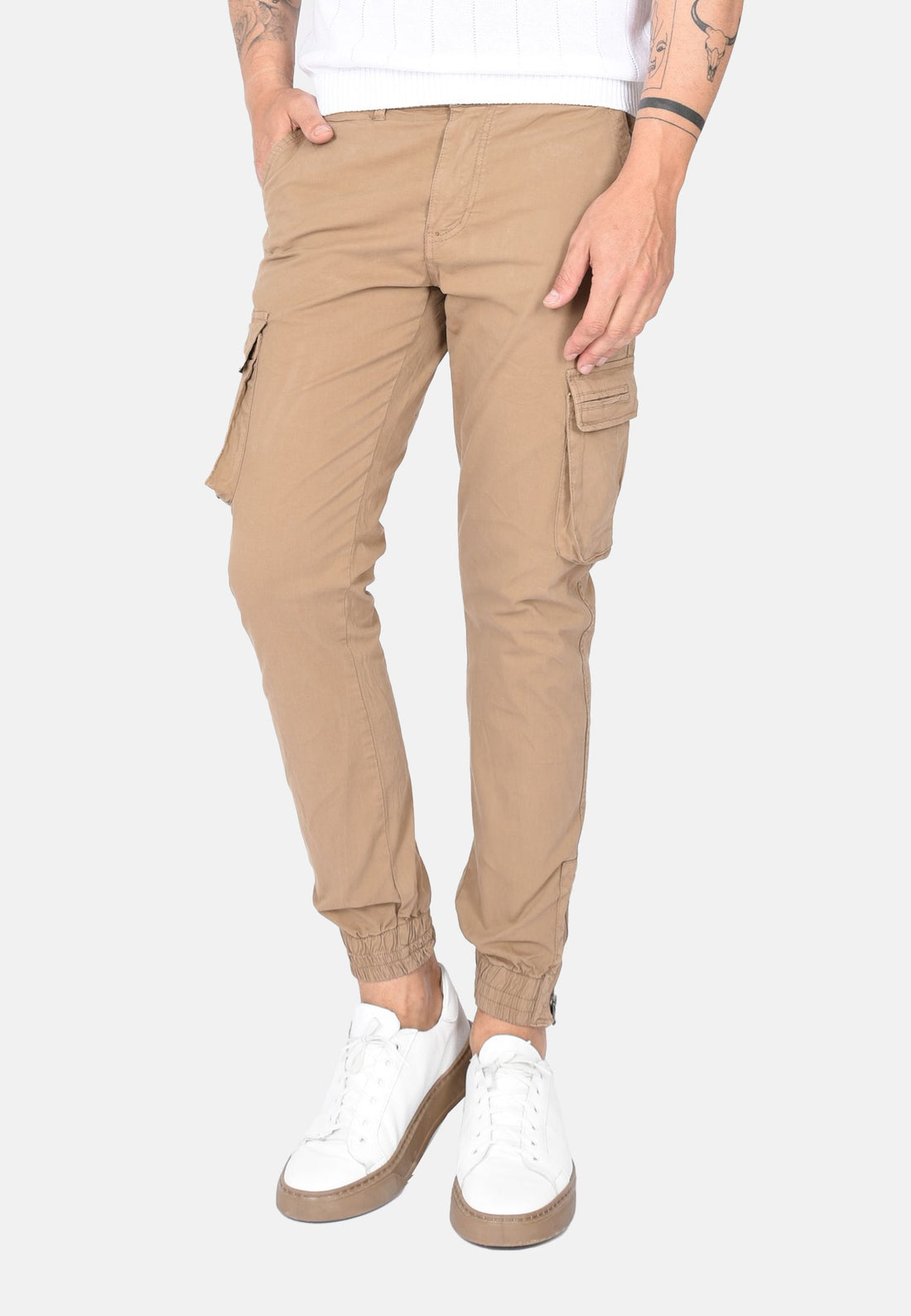 Pantalon cargo avec élastique