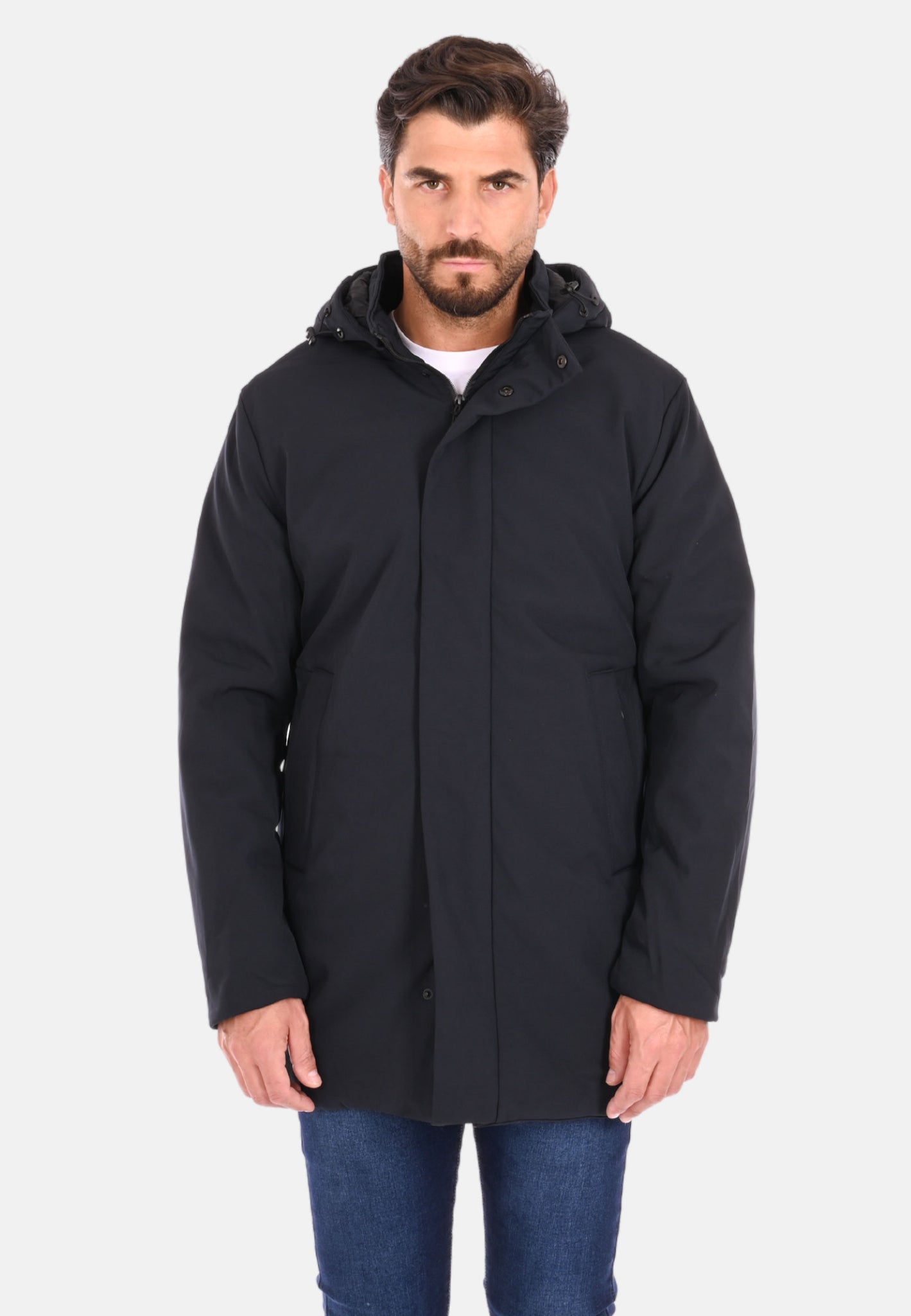 Parka in tessuto tecnico con cappuccio