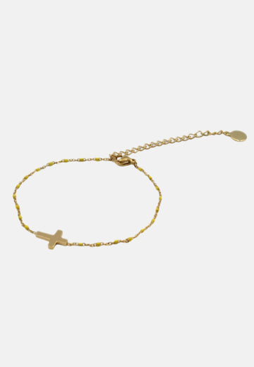 Bracciale con croce oro