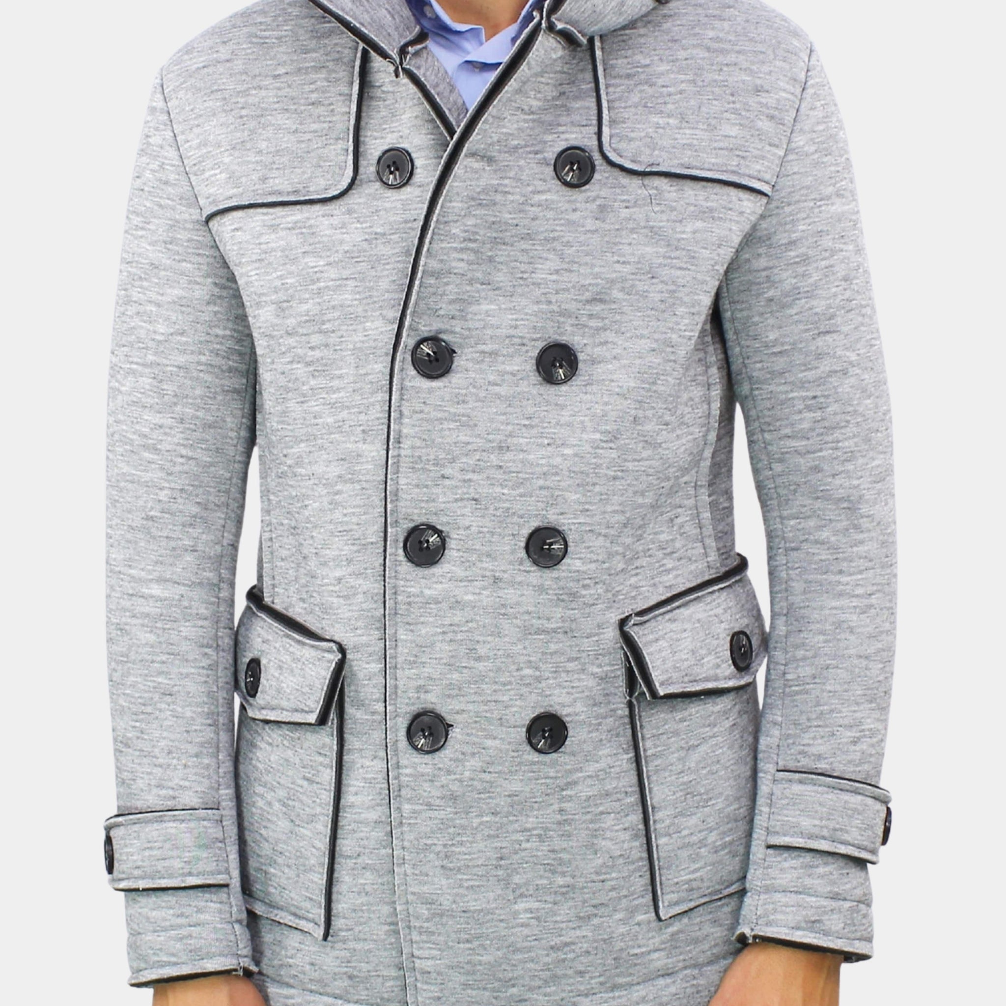 Manteau croisé à capuche