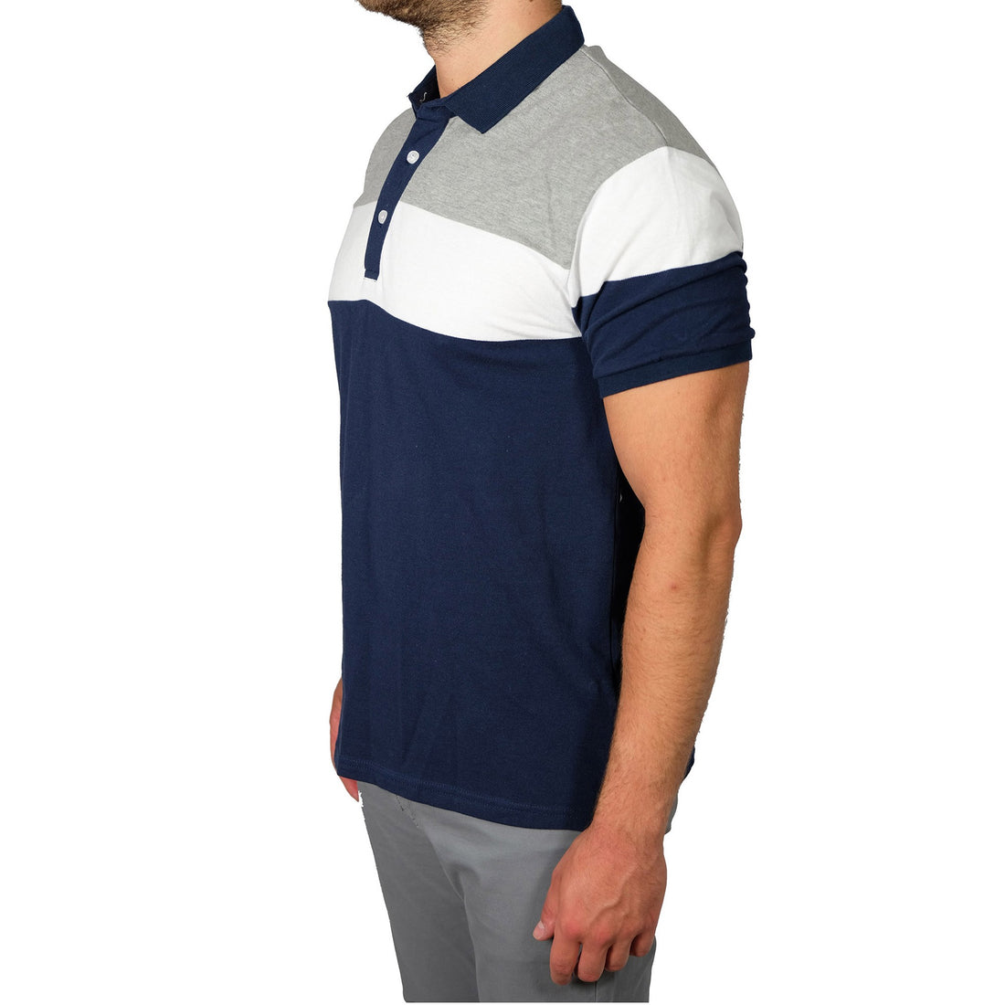 Polo Uomo Blu Maglia Manica Corta T-shirt Slim Maglietta Cotone Casual S M L XL