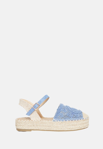 Espadrilles avec coin et broderie