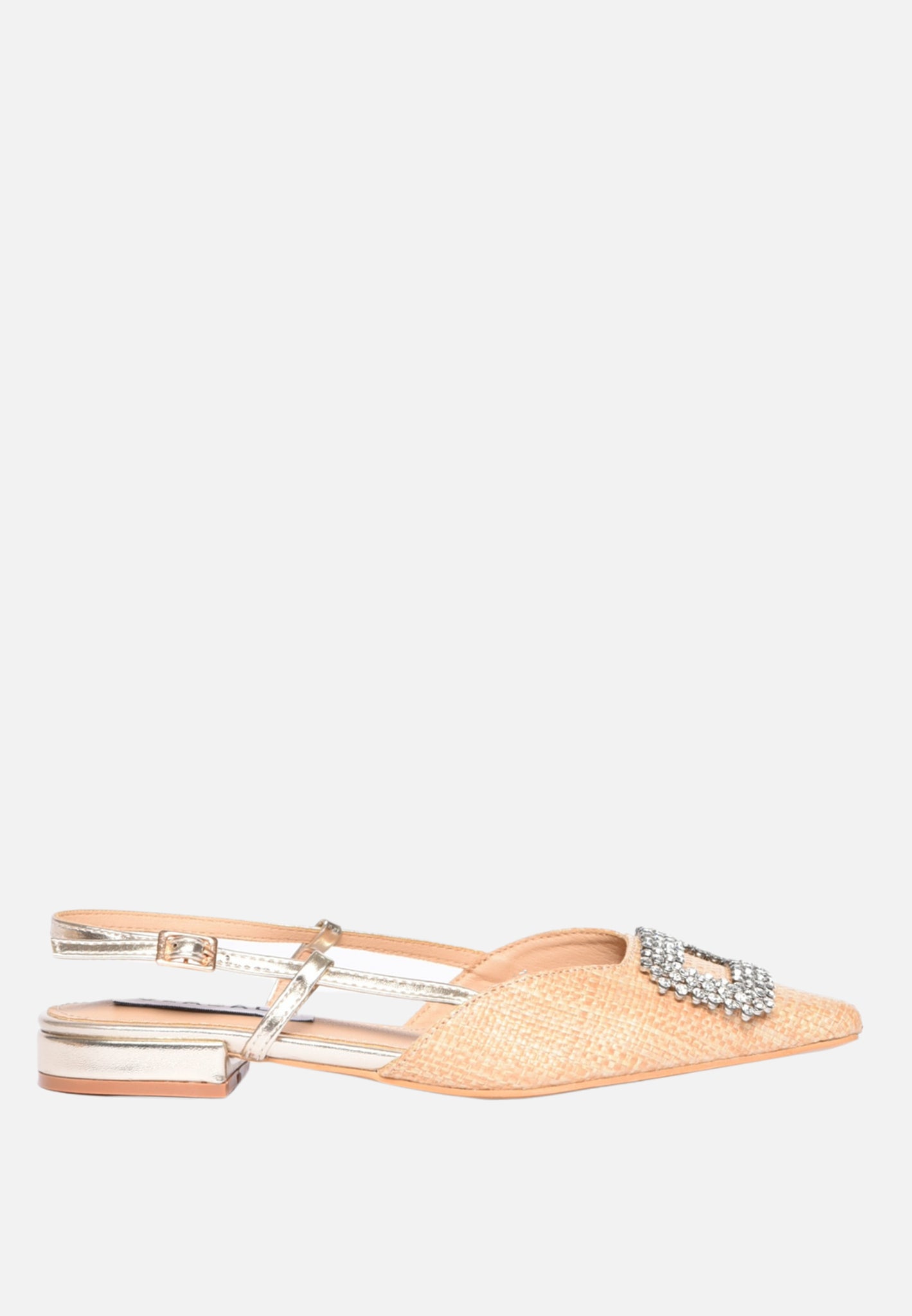 Slingback basse in paglia