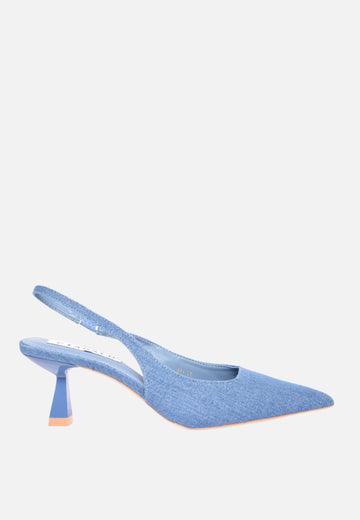 Slingback tacco basso