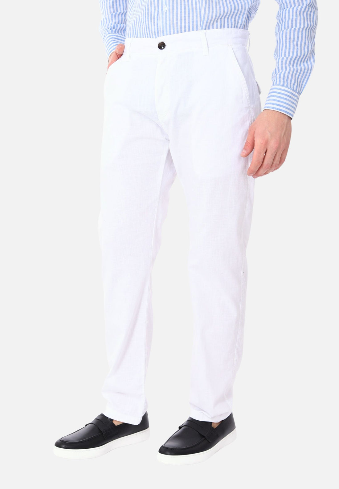 Pantaloni misto lino e cotone