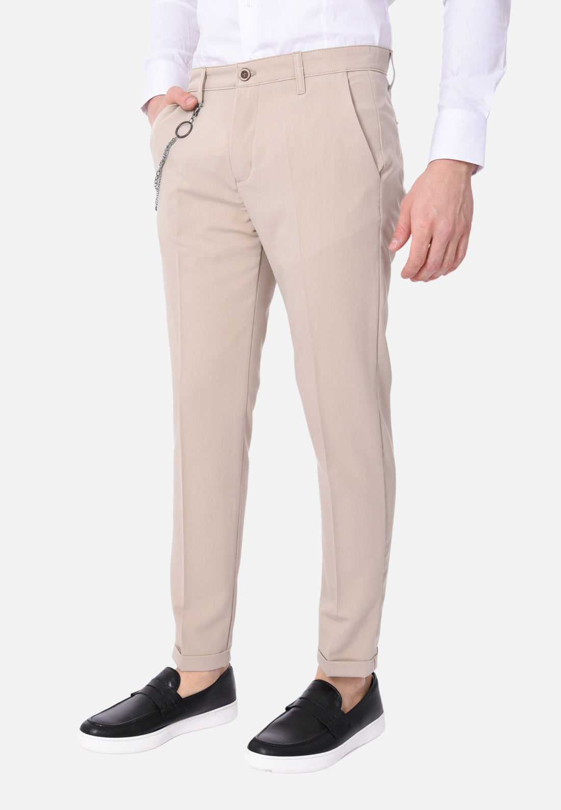 Pantalon capri avec chaîne