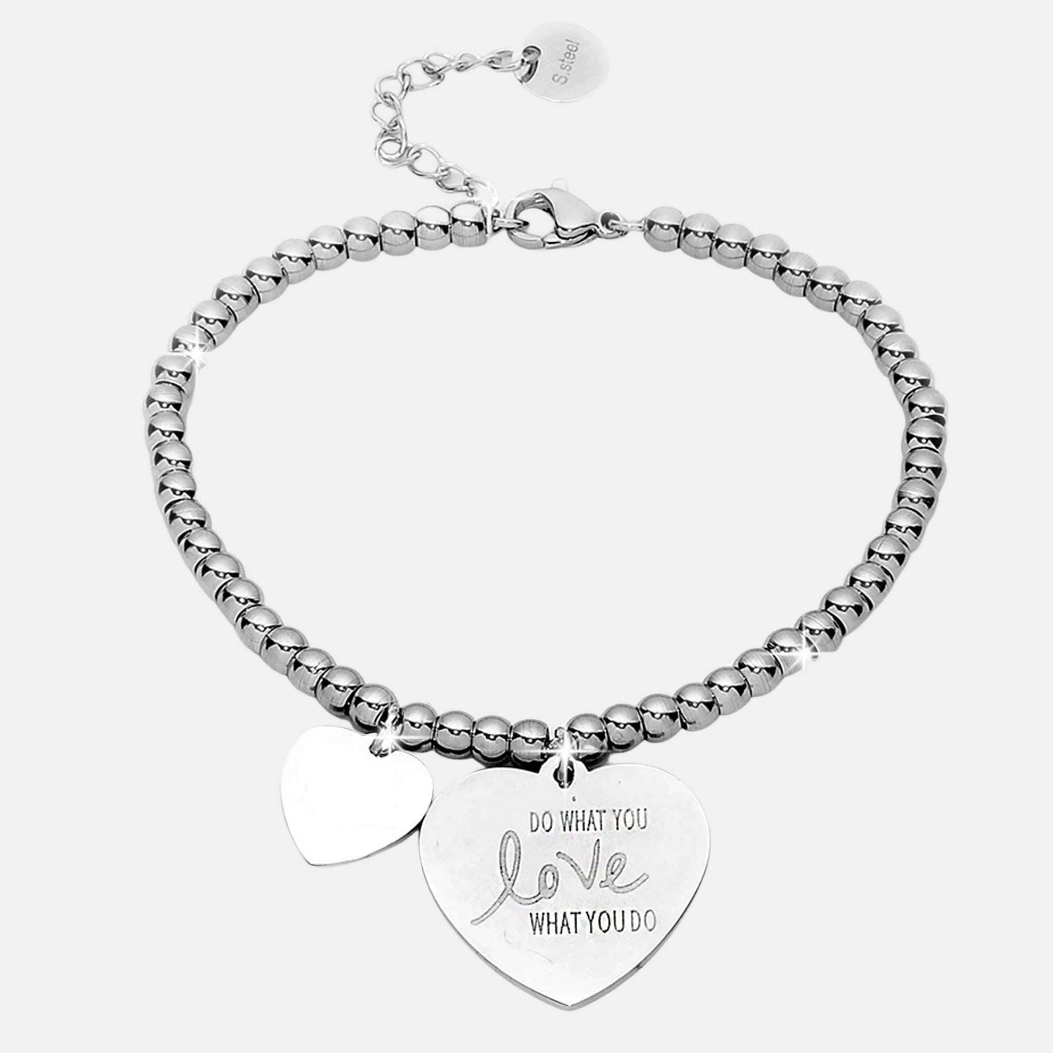 Bracciale con cuore e frase incisa