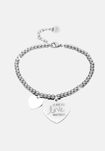 Bracciale con cuore e frase incisa