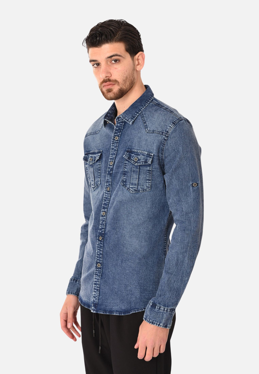 Camicia in denim lavaggio scuro