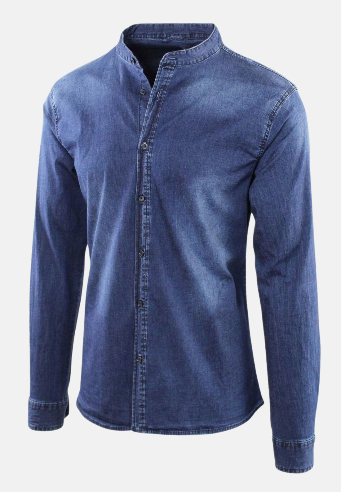 Chemise en jean col mao