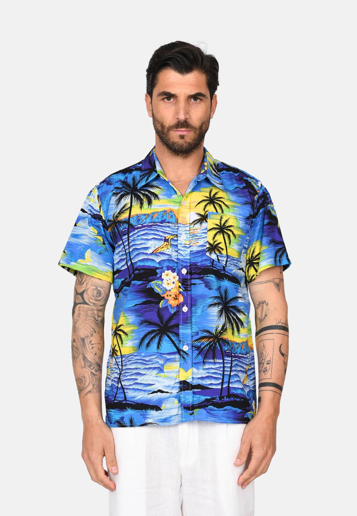 Camicia mezze maniche hawaiana