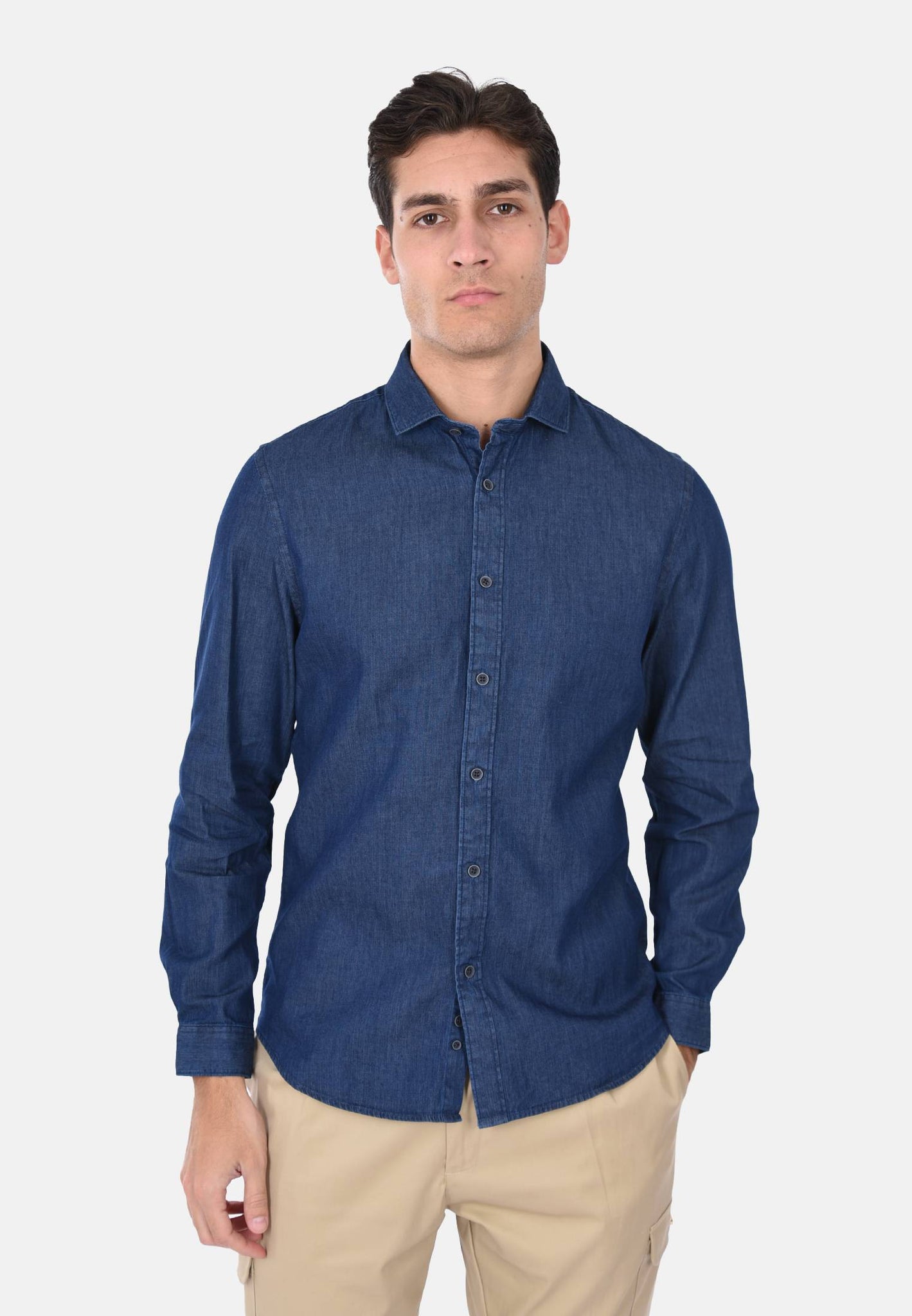 Chemise en jean délavé foncé