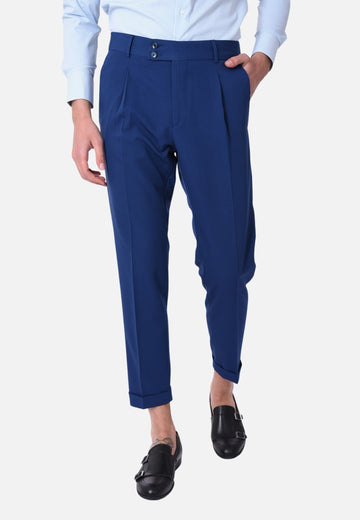 Pantalone vita alta con pinces