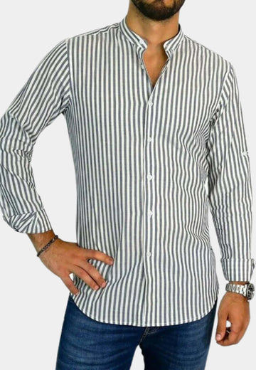 Camicia Collo Coreana a righe