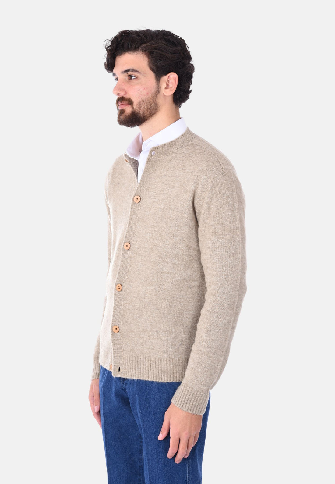 Cardigan girocollo