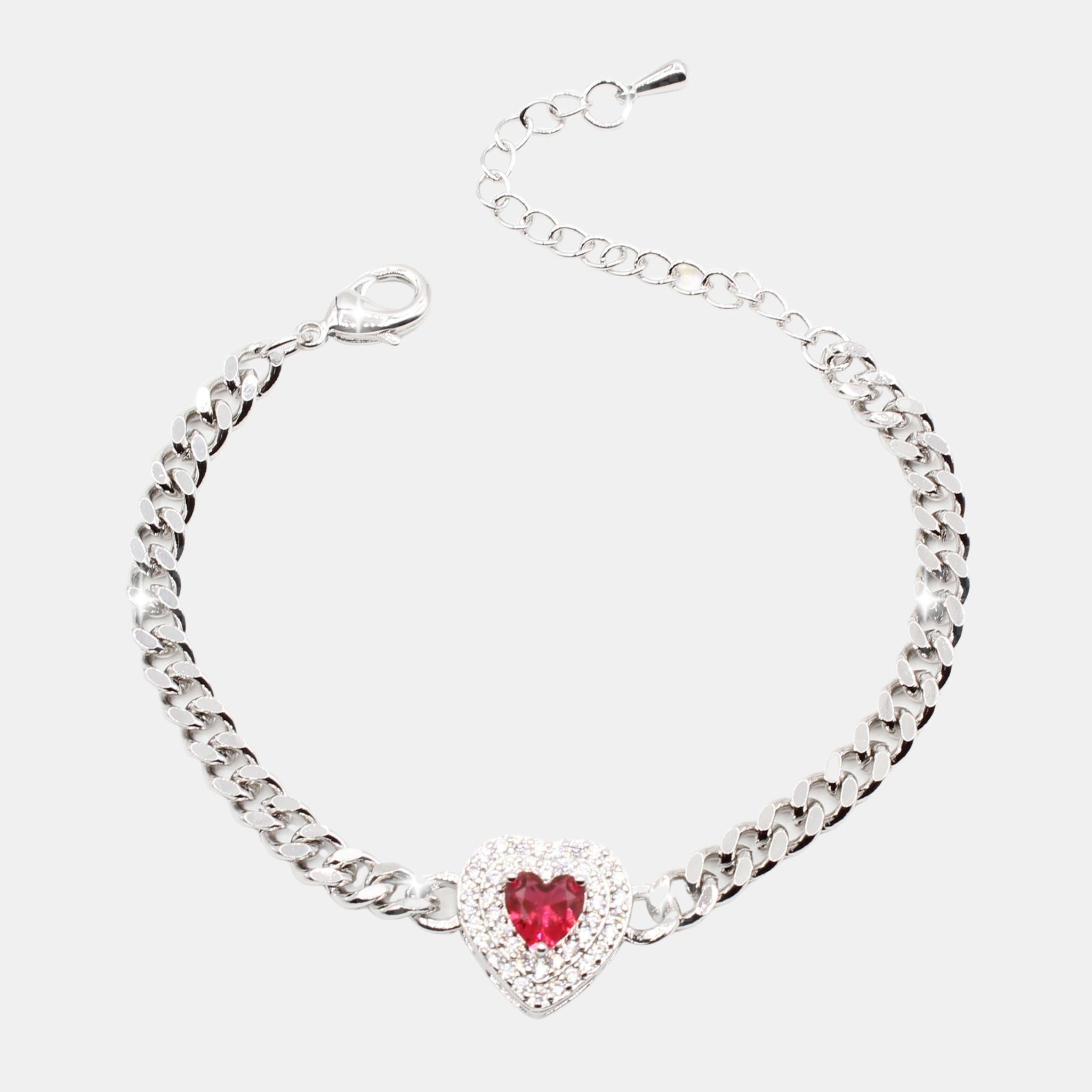 Bracelet avec coeur en pierre