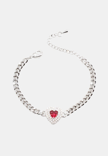 Bracelet avec coeur en pierre