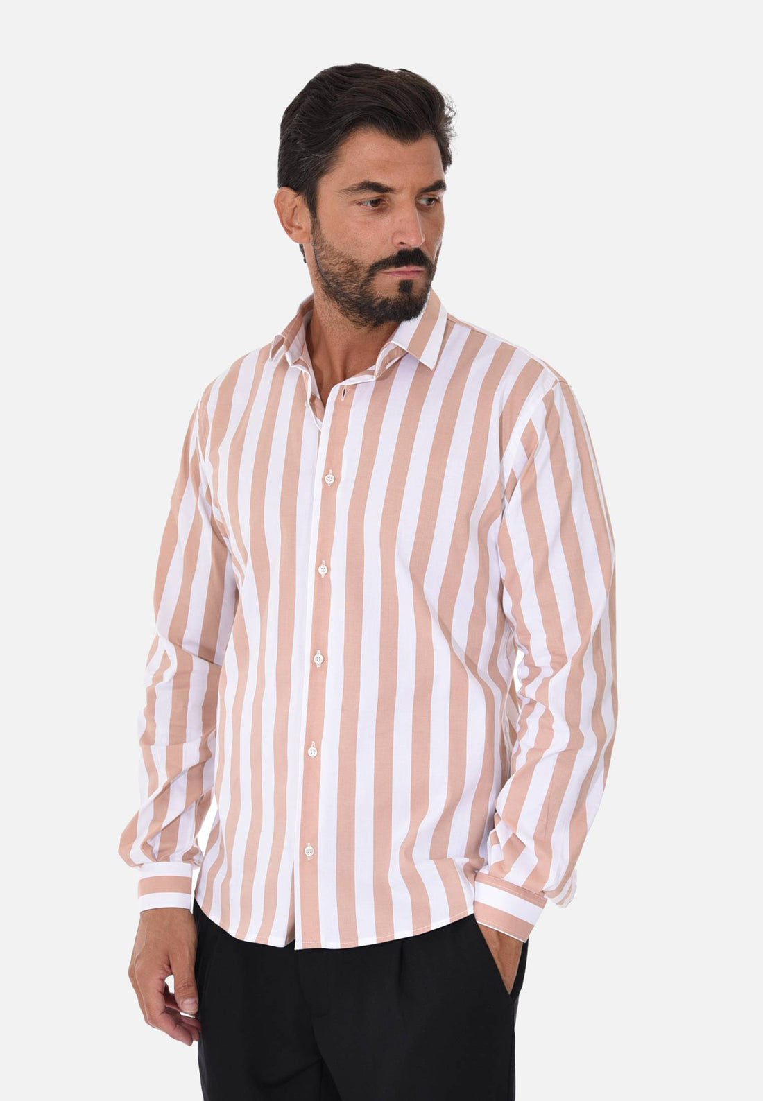 Chemise rayée col classique